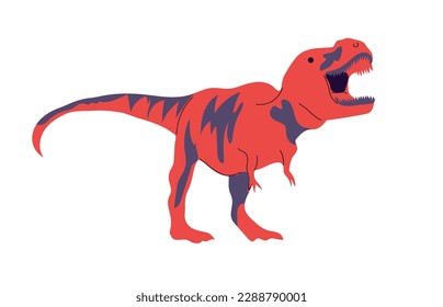 Tyrannosaurus rex vector illustration isolated on white background. Dinosaurs of the Jurassic period.