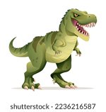 Tyrannosaurus Rex vector illustration. T-Rex dinosaur isolated on white background