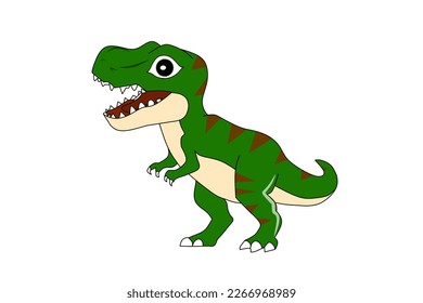 Tyrannosaurus Rex With White Background Elements. Vector illustration.