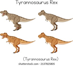 Tyrannosaurus Rex wordcard on white background illustration