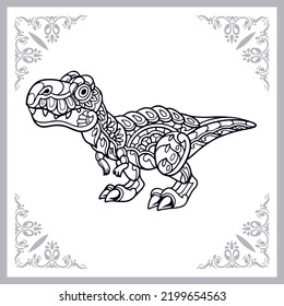 Tyrannosaurus rex zentangle arts isolated on white background