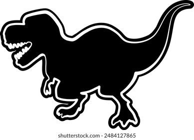 Tyrannosaurus silhouette. Dinosaur vector illustration