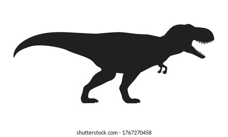 Tyrannosaurus silhouette icon sign, T-rex dinosaurs symbol design,  Isolated on white background, Vector illustration