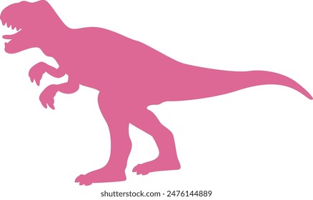 Tyrannosaurus silhouette on white background. Dinosaur vector Illustration.