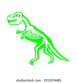 Tyrannosaurus skeleton drawing, vector illustration