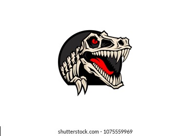 Tyrannosaurus T Rex Skeleton Logo Design