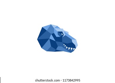 Tyrannosaurus T-Rex Head with Low Poly Style