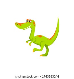 Tyrannosaurus T-rex isolated green cartoon dinosaur. Vector dino T-rex, theropod extinct animal, coelurosaurian theropod dinosaur. Tyrannosaurids, tyrant lizards, Parasaurolophus, Tyrannosauridae
