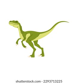 Tyrannosaurus T-rex isolated green cartoon dinosaur. Vector dino T-rex, theropod extinct animal, theropod dinosaur, tyrant lizard personage