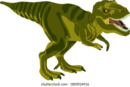 Tyrannosaurus, white background, vector drawing