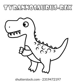 Tyrannosaurus-rex cartoon on white background. Good for coloring kid book.