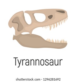 Tyrannoxaurus skull color vector icon. Flat design