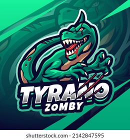 Tyrano zombie esport mascot logo design