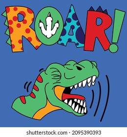 TYRANOSAUR REX HEAD GRUNTING VECTOR