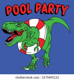 TYRANOSAUR REX POOL PARTY VECTOR