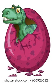 Tyranosauras Rex hatching egg illustration