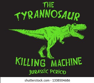 The tyranosaur.Graphic prints design for t-shirts or other apparel