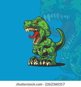 Tyranosaurus rex t-rex vector illustration for logo and tshirt design 00