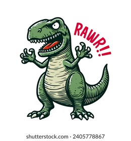 Tyranosaurus rex t-rex vector illustration for logo and tshirt design