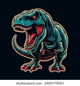 Tyranosaurus rex t-rex vector illustration for logo and tshirt design