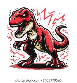 Tyranosaurus rex t-rex vector illustration for logo and tshirt design