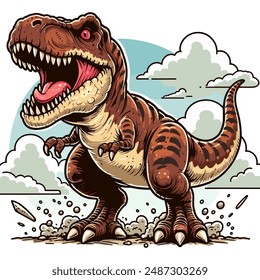 Tyranosaurus rex t-rex vector illustration for logo and tshirt design