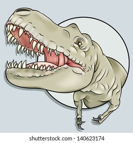 Tyranosaurus rex Vector drawing/ TREX/ Easy to edit vector drawing meshes and gradients and blends used.