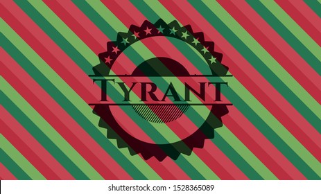 Tyrant christmas style badge. Vector Illustration. Detailed.
