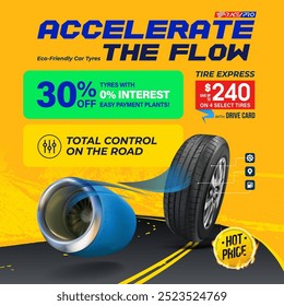 Tyre advertisement. Accelerate the flow.