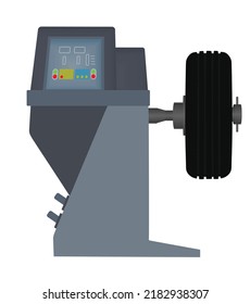 Tyre balance equipment. vector illustration