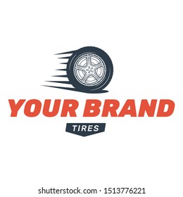 Tyre Brand Logo Design. Wheel repair service. Tire company logo