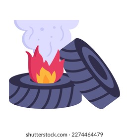 Tyre burning icon flat design download 