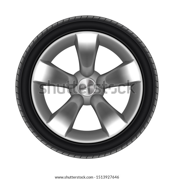 Tyre Car Isolated Star Disk Black Stock Vector Royalty Free