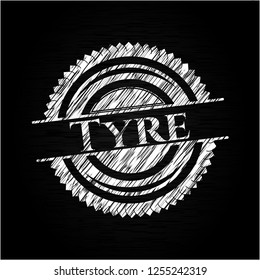 Tyre chalkboard emblem