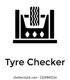 Tyre checker glyph vector icon 