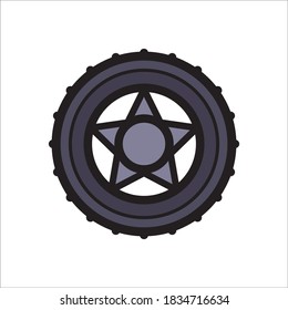Tyre Flat Icon Color Design Vector Template Illustration