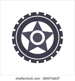 Tyre Flat Icon Color Design Vector Template Illustration