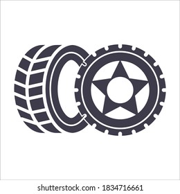 Tyre Flat Icon Color Design Vector Template Illustration