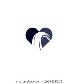 Tyre heart shape logo. Tyre shop vector logo design.