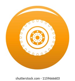 Tyre icon. Simple illustration of tyre vector icon for any design orange