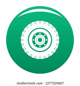 Tyre icon. Simple illustration of tyre vector icon for any design green