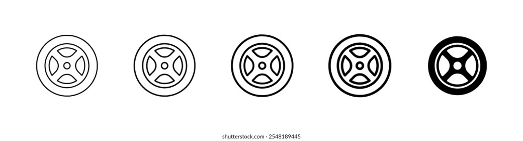 tyre icon Simple thin line logo set
