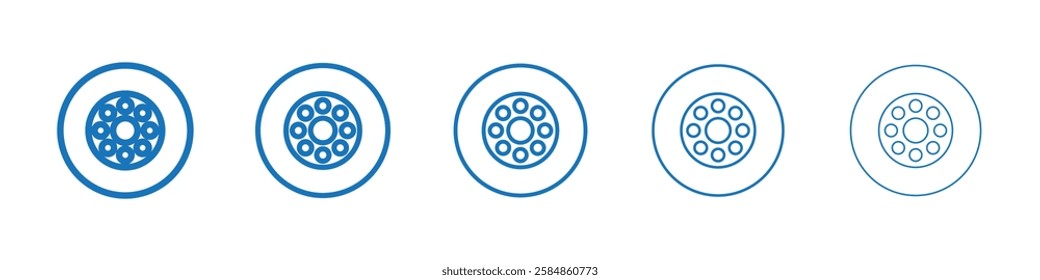 Tyre icon Symbol collection thin outline set