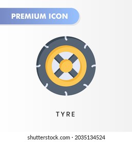 Tyre Icon For Your Website Design, Logo, App, UI. Vector Graphics Illustration And Editable Stroke. Tyre Icon Flat Design.