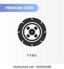 Tyre Icon For Your Website Design, Logo, App, UI. Vector Graphics Illustration And Editable Stroke. Tyre Icon Glyph Design.