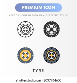 Tyre Icon For Your Website Design, Logo, App, UI. Vector Graphics Illustration And Editable Stroke.