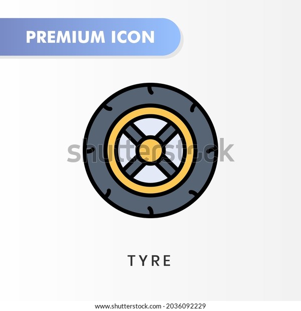 tyre icon for your website design, logo, app, UI.
Vector graphics illustration and editable stroke. tyre icon lineal
color design.