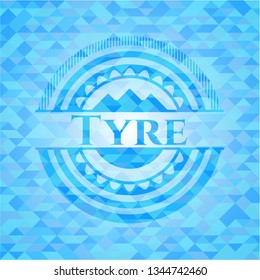 Tyre light blue mosaic emblem