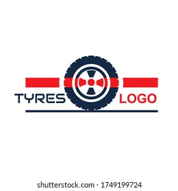 Tyre logo icon design template. Tire symbol of wheel vehicle with round shape. Vector illustration element for business company branding, service car, truck repair, shop and store part automotive