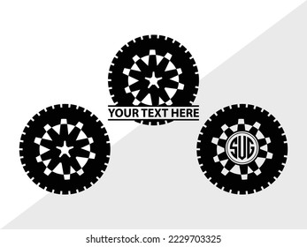 Tyre monogram Vector Illustration Silhouette